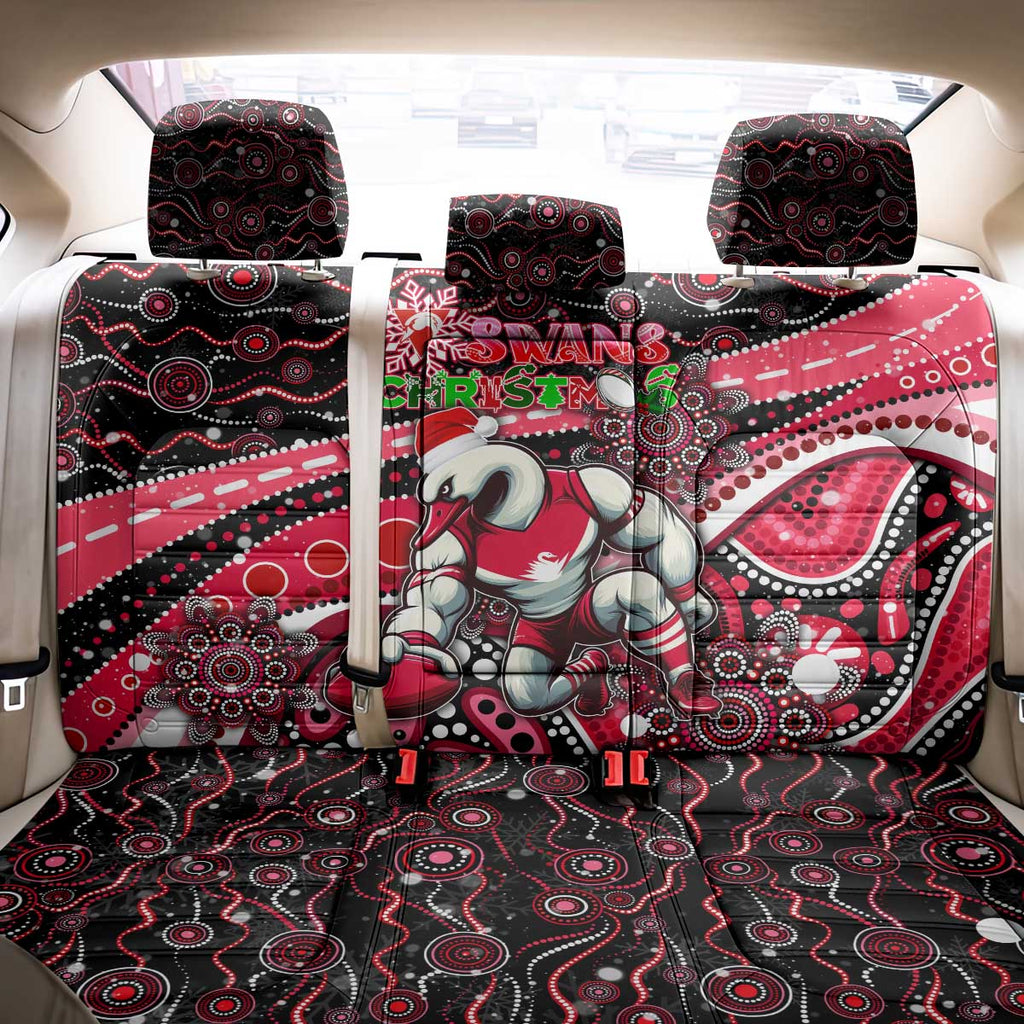 Merry Christmas AFL Swans Back Car Seat Cover Aboriginal Santa Football Mascot DT02