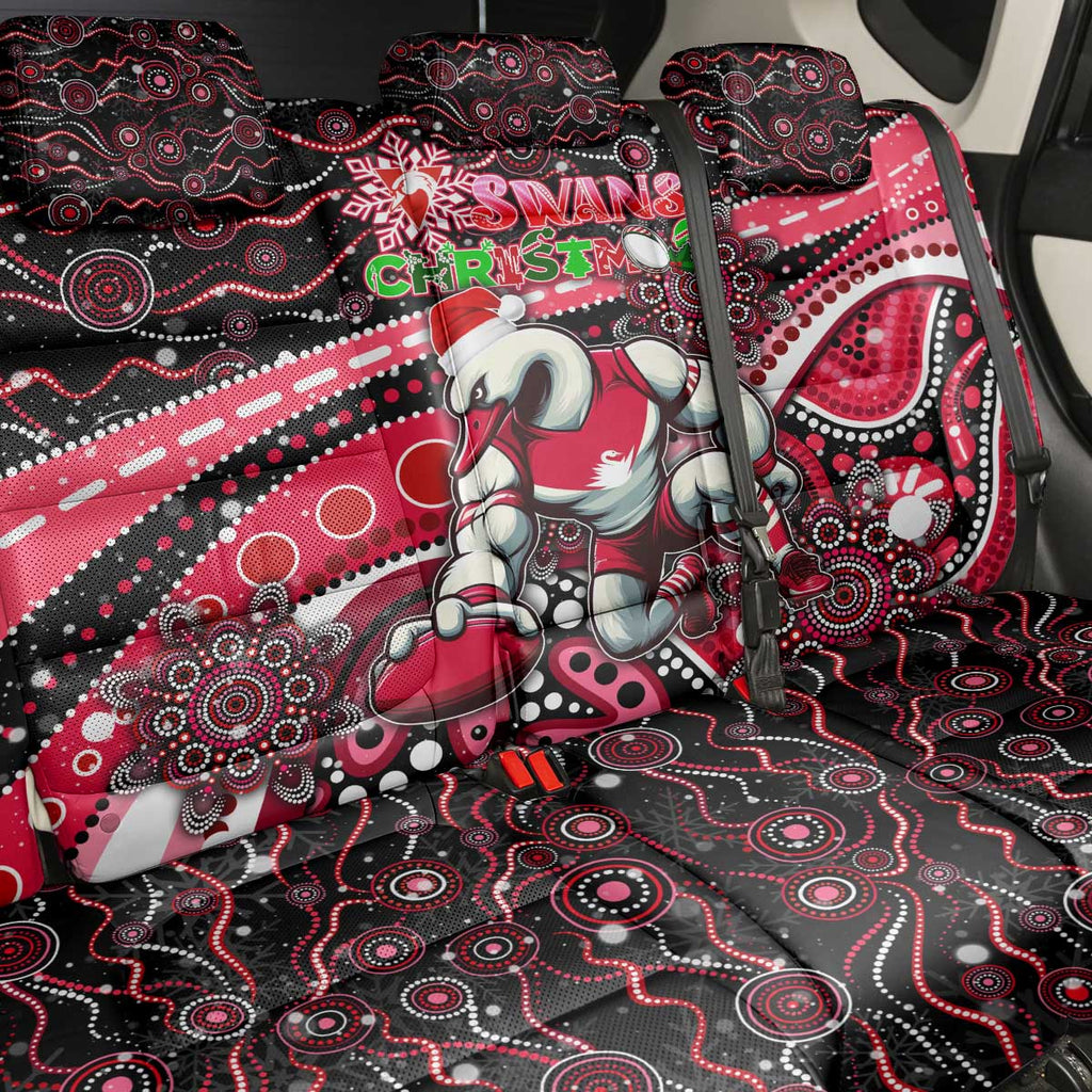 Merry Christmas AFL Swans Back Car Seat Cover Aboriginal Santa Football Mascot DT02