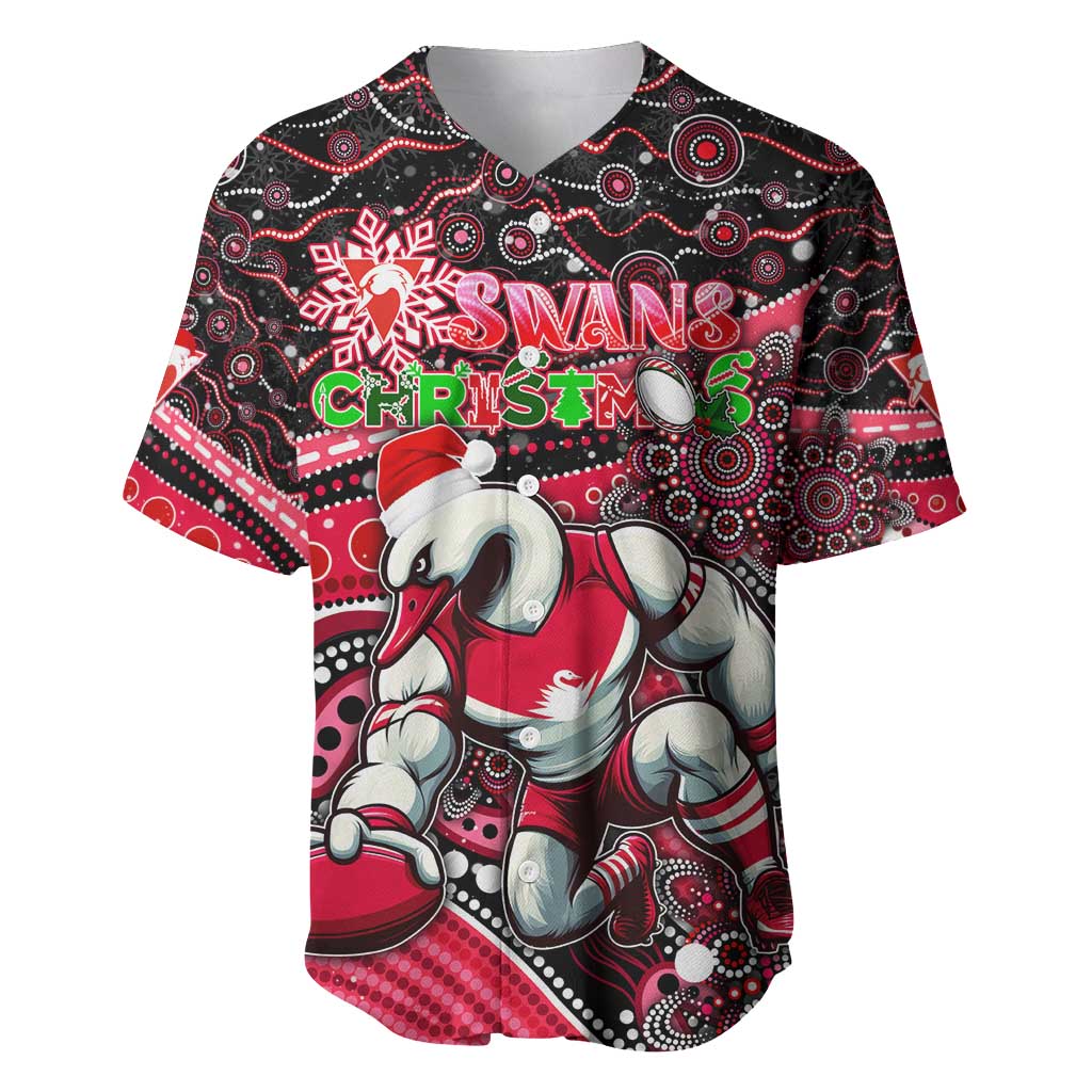 Merry Christmas AFL Swans Baseball Jersey Aboriginal Santa Football Mascot DT02
