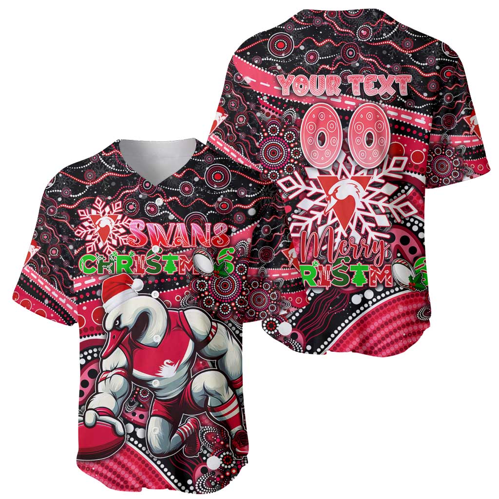 Merry Christmas AFL Swans Baseball Jersey Aboriginal Santa Football Mascot DT02