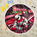 Merry Christmas AFL Swans Beach Blanket Aboriginal Santa Football Mascot DT02