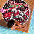 Merry Christmas AFL Swans Beach Blanket Aboriginal Santa Football Mascot DT02
