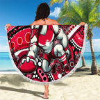 Merry Christmas AFL Swans Beach Blanket Aboriginal Santa Football Mascot DT02