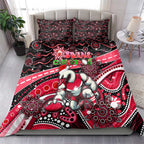 Merry Christmas AFL Swans Bedding Set Aboriginal Santa Football Mascot DT02