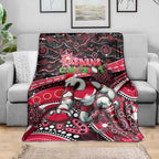 Merry Christmas AFL Swans Blanket Aboriginal Santa Football Mascot DT02