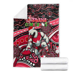 Merry Christmas AFL Swans Blanket Aboriginal Santa Football Mascot DT02