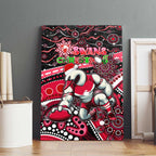 Merry Christmas AFL Swans Canvas Wall Art Aboriginal Santa Football Mascot DT02