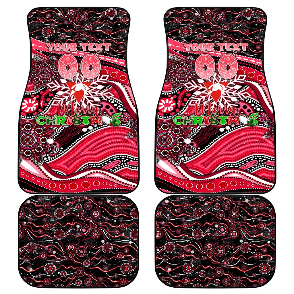 Merry Christmas AFL Swans Car Mats Aboriginal Santa Football Mascot DT02