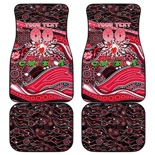 Merry Christmas AFL Swans Car Mats Aboriginal Santa Football Mascot DT02