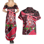 Merry Christmas AFL Swans Couples Matching Summer Maxi Dress and Hawaiian Shirt Aboriginal Santa Football Mascot DT02