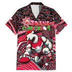Merry Christmas AFL Swans Family Matching Mermaid Dress and Hawaiian Shirt Aboriginal Santa Football Mascot DT02