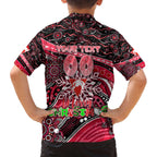 Merry Christmas AFL Swans Family Matching Off The Shoulder Long Sleeve Dress and Hawaiian Shirt Aboriginal Santa Football Mascot DT02