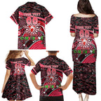 Merry Christmas AFL Swans Family Matching Puletasi and Hawaiian Shirt Aboriginal Santa Football Mascot DT02