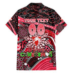 Merry Christmas AFL Swans Family Matching Short Sleeve Bodycon Dress and Hawaiian Shirt Aboriginal Santa Football Mascot DT02