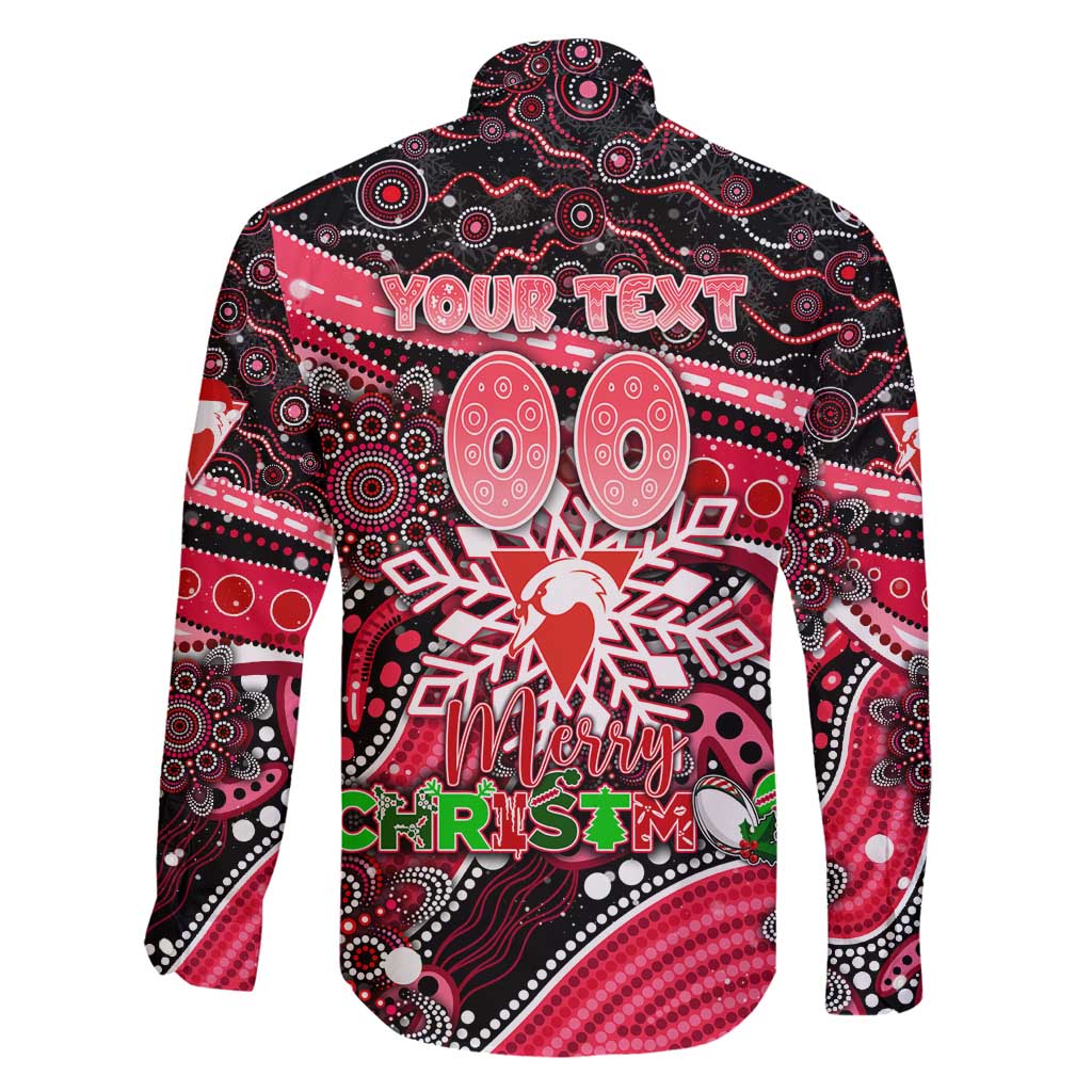 Merry Christmas AFL Swans Family Matching Summer Maxi Dress and Hawaiian Shirt Aboriginal Santa Football Mascot DT02