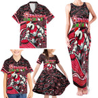 Merry Christmas AFL Swans Family Matching Tank Maxi Dress and Hawaiian Shirt Aboriginal Santa Football Mascot DT02