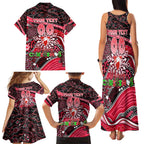 Merry Christmas AFL Swans Family Matching Tank Maxi Dress and Hawaiian Shirt Aboriginal Santa Football Mascot DT02