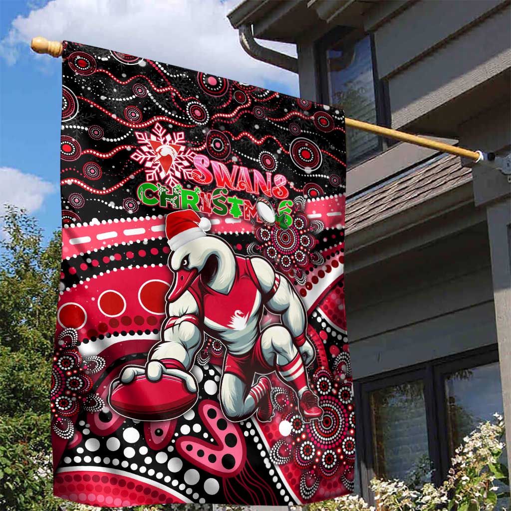 Merry Christmas AFL Swans Garden Flag Aboriginal Santa Football Mascot DT02