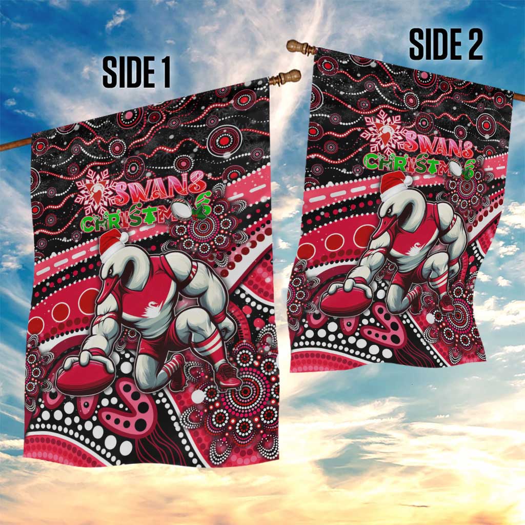 Merry Christmas AFL Swans Garden Flag Aboriginal Santa Football Mascot DT02