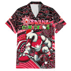 Merry Christmas AFL Swans Hawaiian Shirt Aboriginal Santa Football Mascot DT02