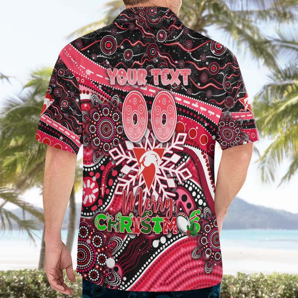 Merry Christmas AFL Swans Hawaiian Shirt Aboriginal Santa Football Mascot DT02