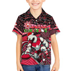 Merry Christmas AFL Swans Hawaiian Shirt Aboriginal Santa Football Mascot DT02