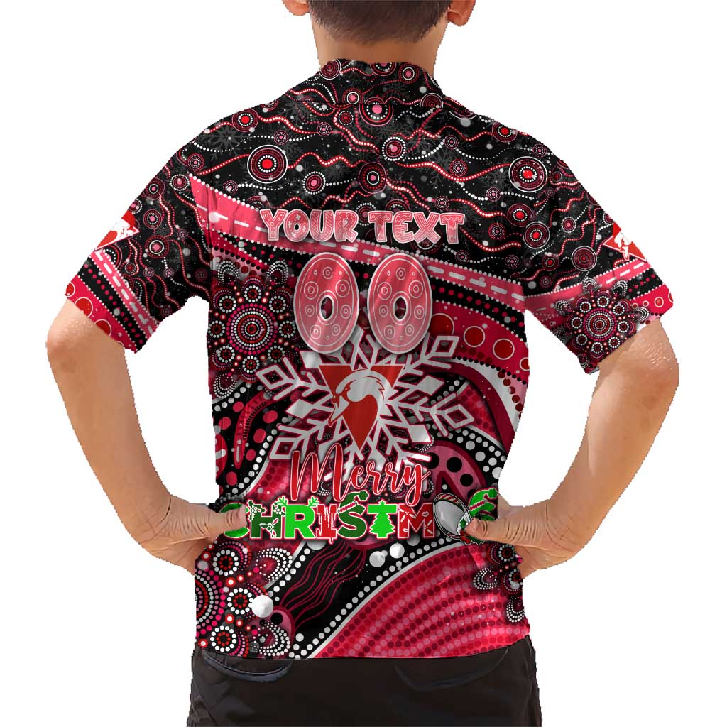 Merry Christmas AFL Swans Hawaiian Shirt Aboriginal Santa Football Mascot DT02