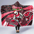Merry Christmas AFL Swans Hooded Blanket Aboriginal Santa Football Mascot DT02