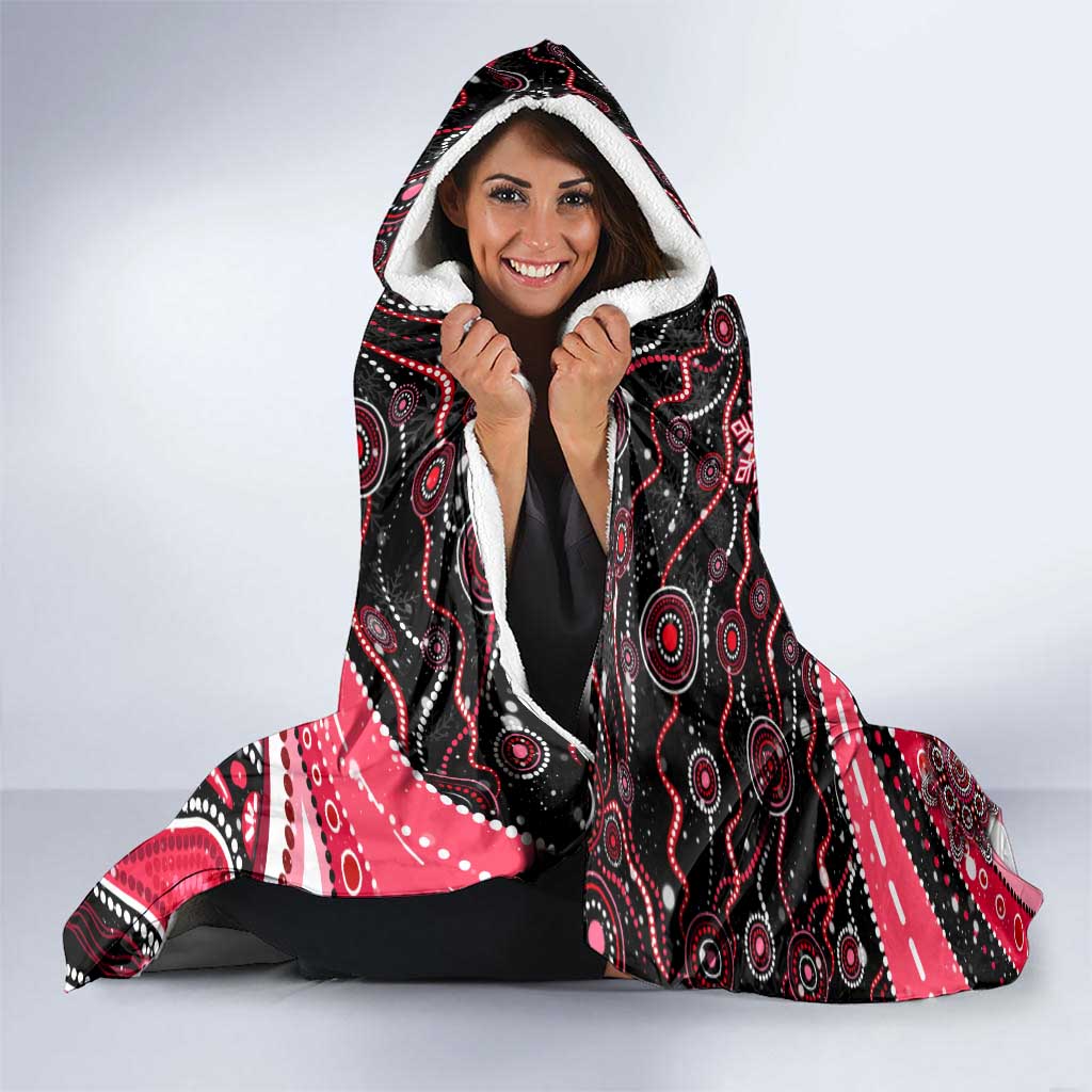 Merry Christmas AFL Swans Hooded Blanket Aboriginal Santa Football Mascot DT02