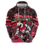Merry Christmas AFL Swans Hoodie Aboriginal Santa Football Mascot DT02