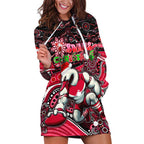 Merry Christmas AFL Swans Hoodie Dress Aboriginal Santa Football Mascot DT02
