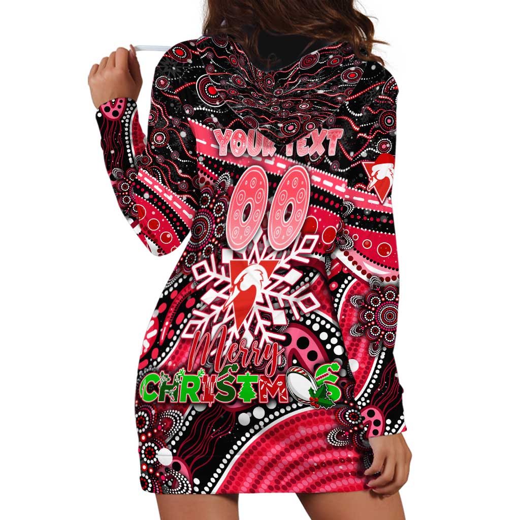Merry Christmas AFL Swans Hoodie Dress Aboriginal Santa Football Mascot DT02