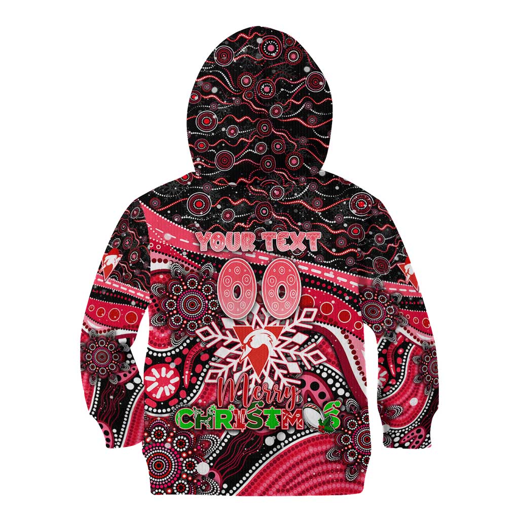 Merry Christmas AFL Swans Kid Hoodie Aboriginal Santa Football Mascot DT02