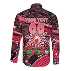 Merry Christmas AFL Swans Long Sleeve Button Shirt Aboriginal Santa Football Mascot DT02