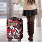 Merry Christmas AFL Swans Luggage Cover Aboriginal Santa Football Mascot DT02