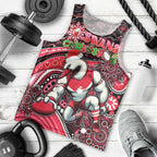 Merry Christmas AFL Swans Men Tank Top Aboriginal Santa Football Mascot DT02