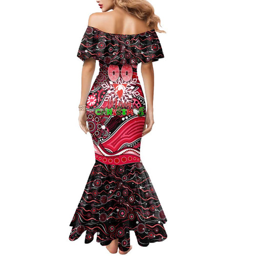 Merry Christmas AFL Swans Mermaid Dress Aboriginal Santa Football Mascot DT02