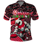 Merry Christmas AFL Swans Polo Shirt Aboriginal Santa Football Mascot DT02