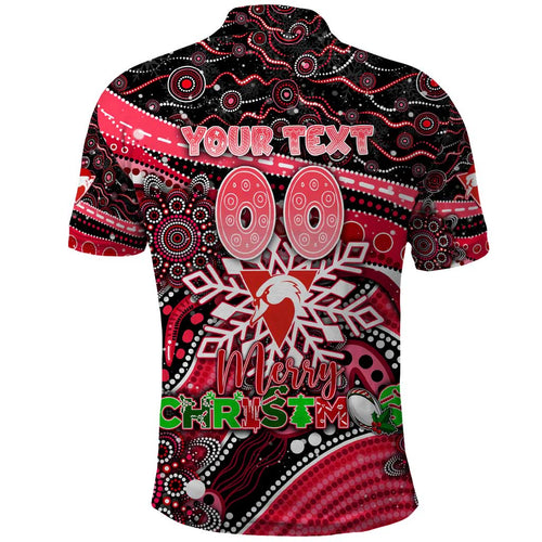 Merry Christmas AFL Swans Polo Shirt Aboriginal Santa Football Mascot DT02