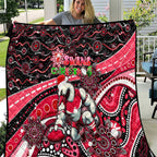 Merry Christmas AFL Swans Quilt Aboriginal Santa Football Mascot DT02