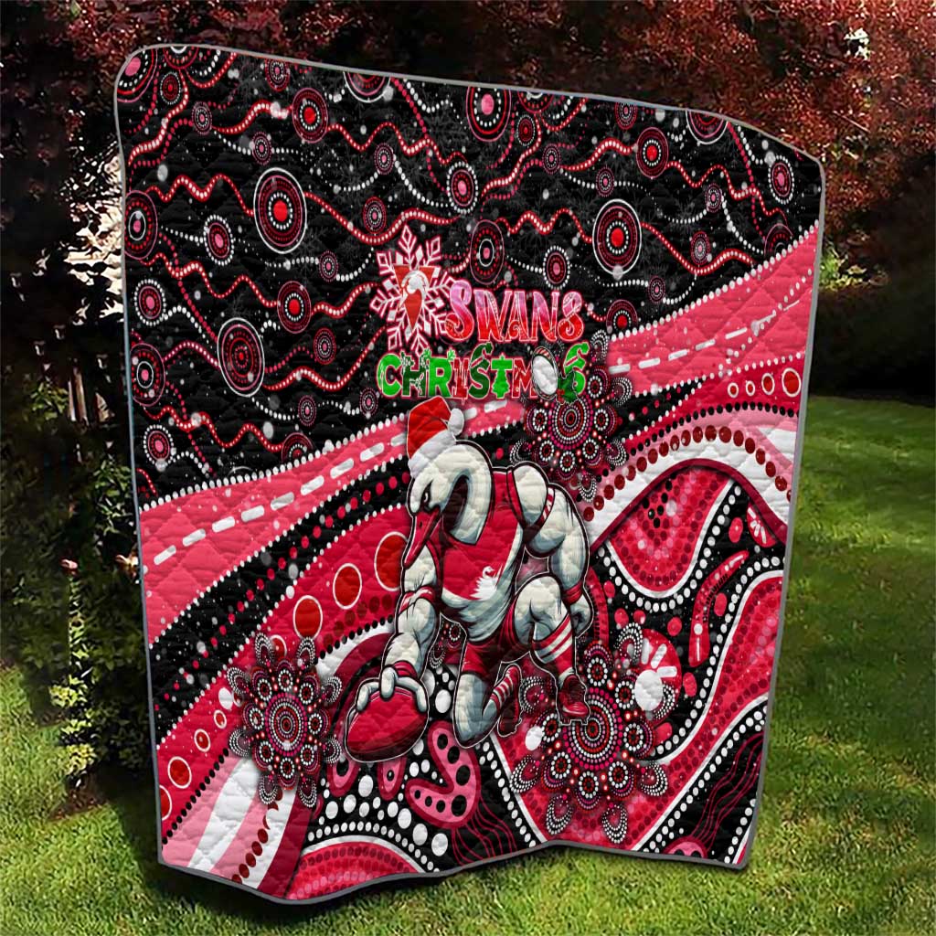 Merry Christmas AFL Swans Quilt Aboriginal Santa Football Mascot DT02