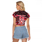 Merry Christmas AFL Swans Raglan Cropped T Shirt Aboriginal Santa Football Mascot DT02