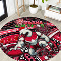 Merry Christmas AFL Swans Round Carpet Aboriginal Santa Football Mascot DT02