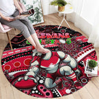 Merry Christmas AFL Swans Round Carpet Aboriginal Santa Football Mascot DT02