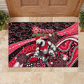 Merry Christmas AFL Swans Rubber Doormat Aboriginal Santa Football Mascot DT02