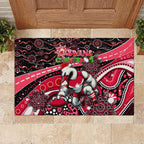 Merry Christmas AFL Swans Rubber Doormat Aboriginal Santa Football Mascot DT02