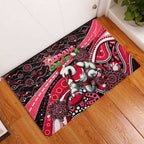 Merry Christmas AFL Swans Rubber Doormat Aboriginal Santa Football Mascot DT02