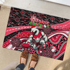 Merry Christmas AFL Swans Rubber Doormat Aboriginal Santa Football Mascot DT02