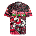 Merry Christmas AFL Swans Rugby Jersey Aboriginal Santa Football Mascot DT02