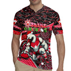 Merry Christmas AFL Swans Rugby Jersey Aboriginal Santa Football Mascot DT02